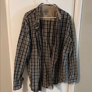 Carhartt Men's Blue and Tan Plaid Shirt Jacket